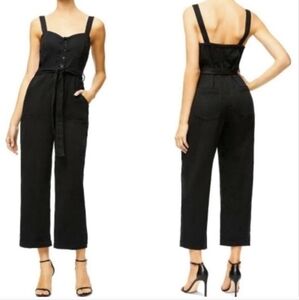 Good American The Playsuit Black Sleeveless Jumpsuit, Size 5 (US Size 2XL)
